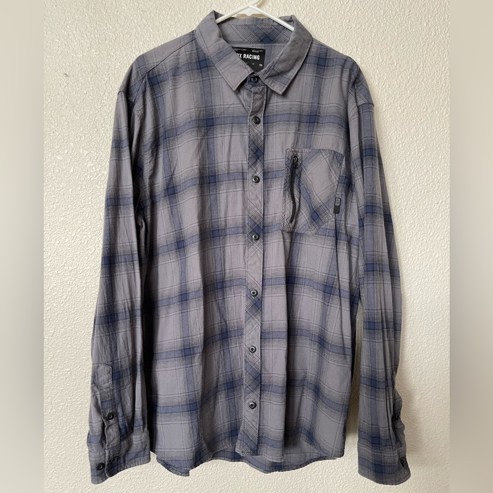 Men’s Fox Racing Flannel with Zipper Front Pocket- XXL